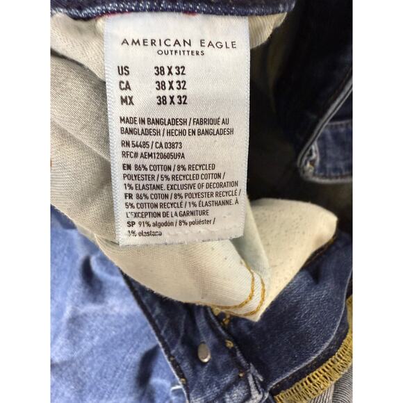 American Eagle Men's Athletic Skinny Jeans, 38x32 - Blue - Picture 4 of 7